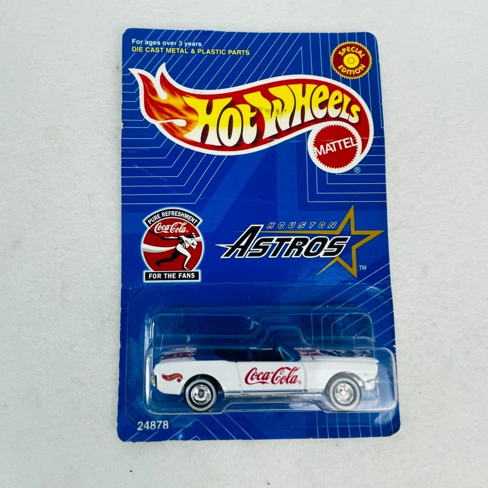 Houston Astros Hot Wheels Toy Car White 1999 Mustang Coca-Cola MLB Baseball NEW